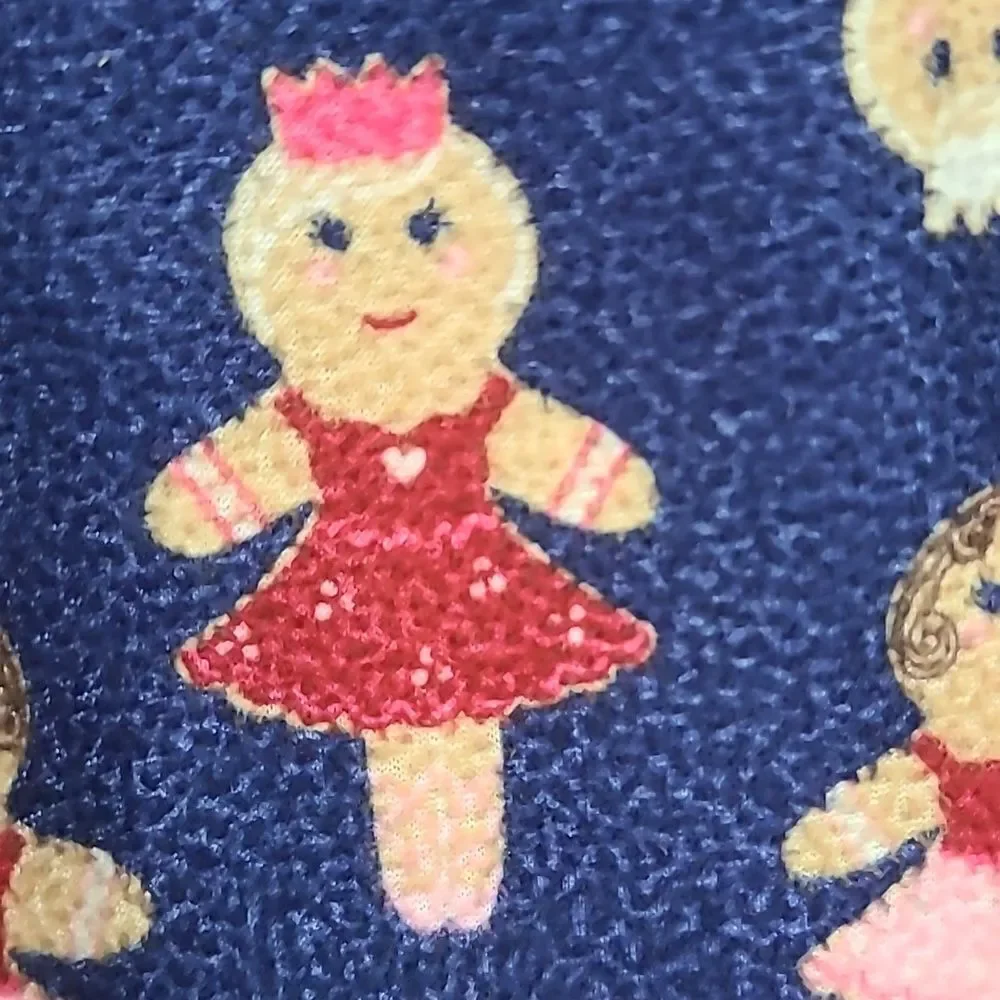 Gymboree Gingerbread Ballerina Girls 5/6 Navy Long Sleeve Flannel Pajama Set